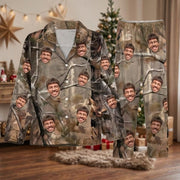 Custom Face Photo Camo Background Pajamas For Christmas Gift