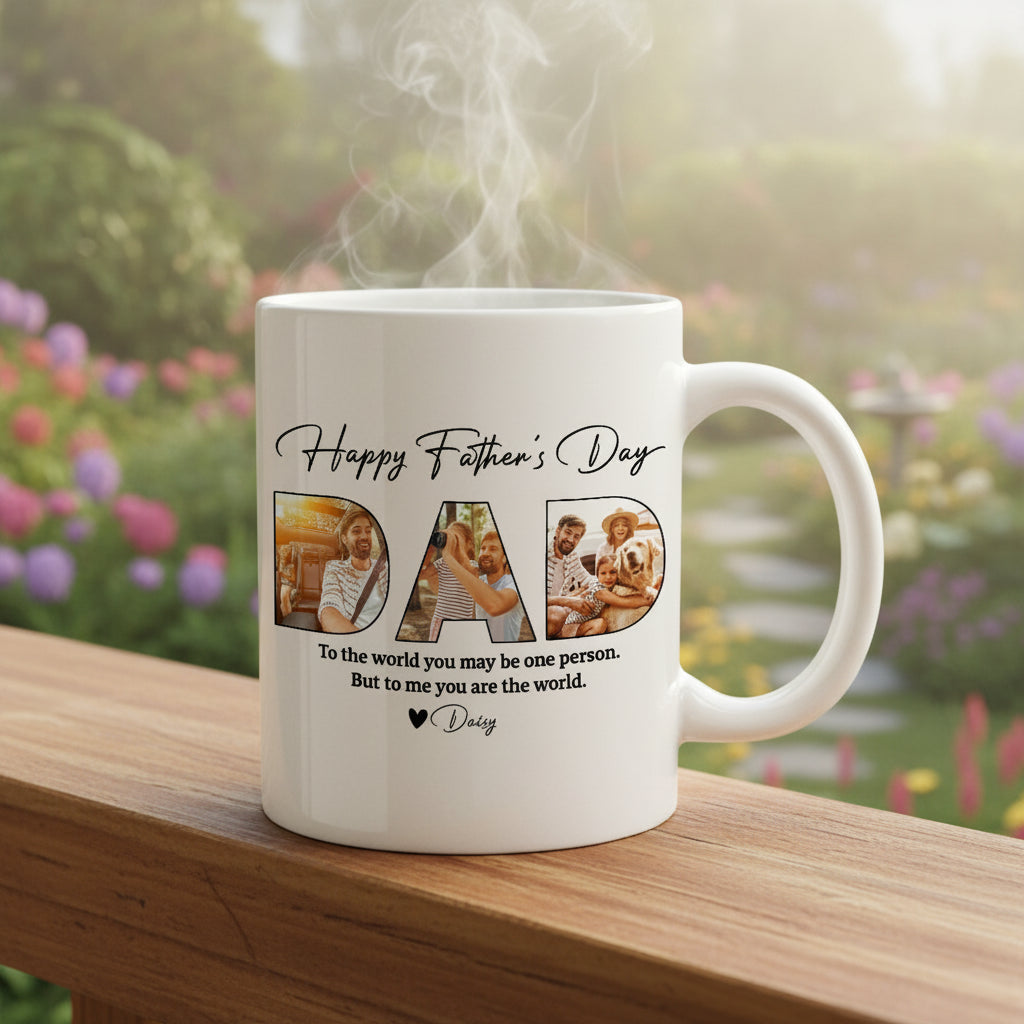 Custom Photo Happy Fathers Day Family Mug