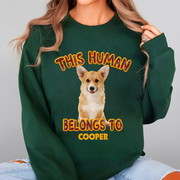 Custom Photo This Human Belongs To Dog Cat Sweatshirt TH10 8