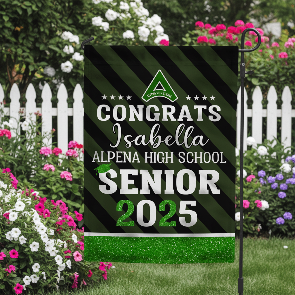 Upload School Logo Class of 2025 Graduation Garden Flag N304