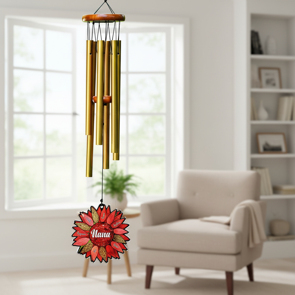 Personalized Name Nana Auntie Mom Family Sunflower Acrylic W