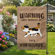 Custom Cat Area Patrolled Garden Flag - main product view with custom photo design