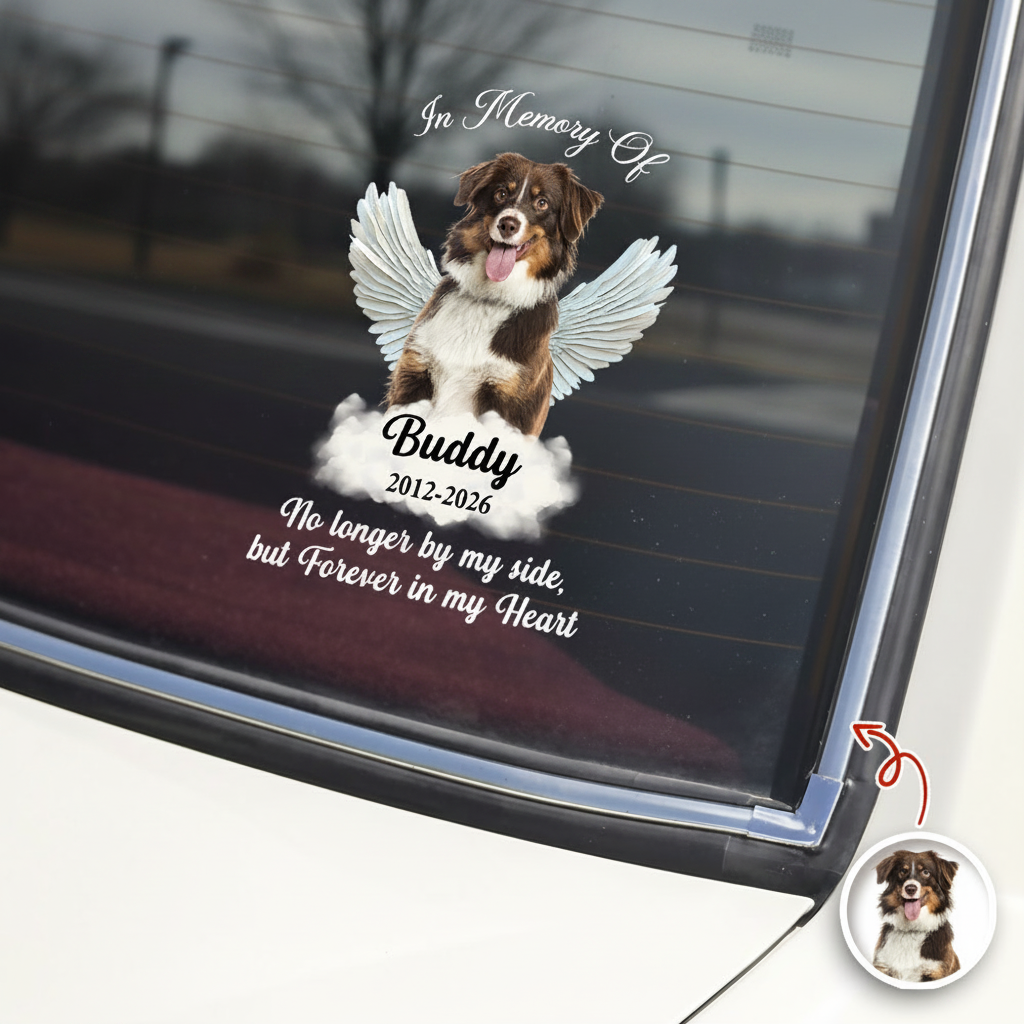 Custom Photo Dog Loss Memorial Car Window Decal Sticker CH07