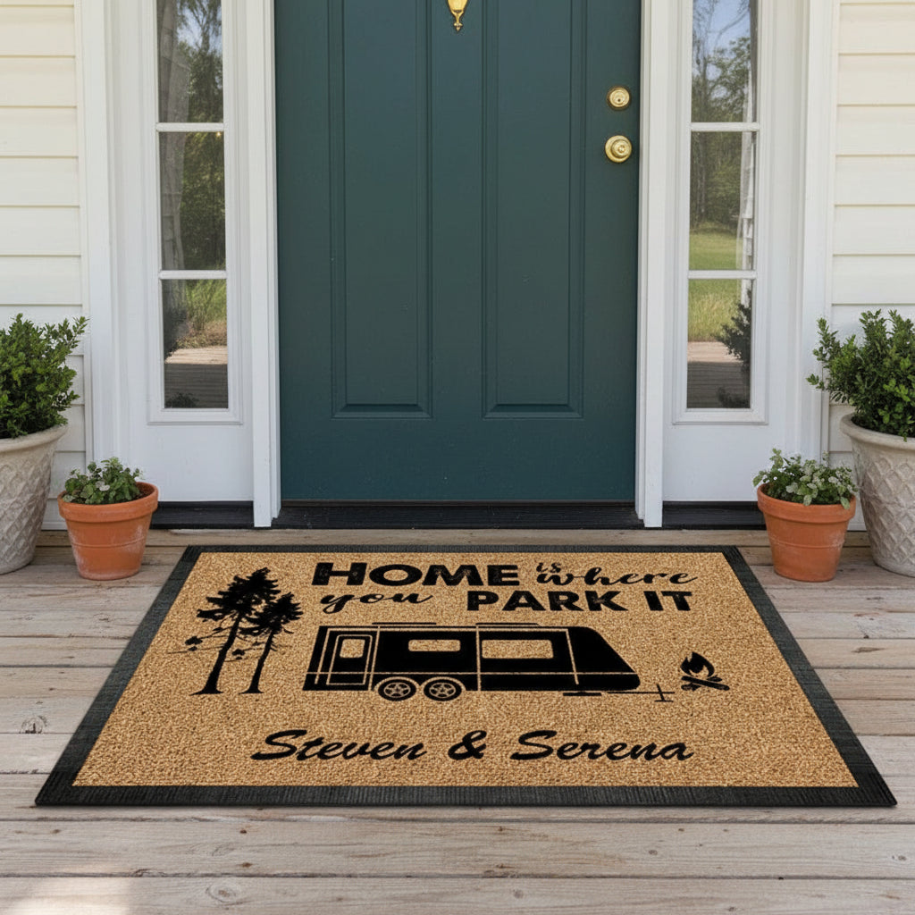 Home Is Where You Park It Doormat, Camping Gift K228