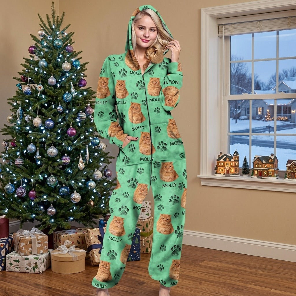 Custom Photo With Dog Cat Paw Onesie Pajamas For Dog Lovers TEST_CM
