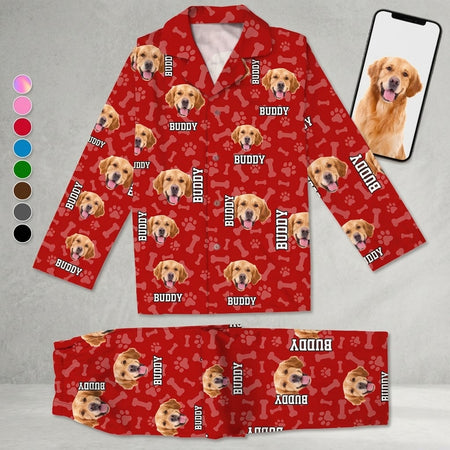 Custom Name Paw Pattern Dog Cat Pajamas — Gift for Pet Lovers 47NGY