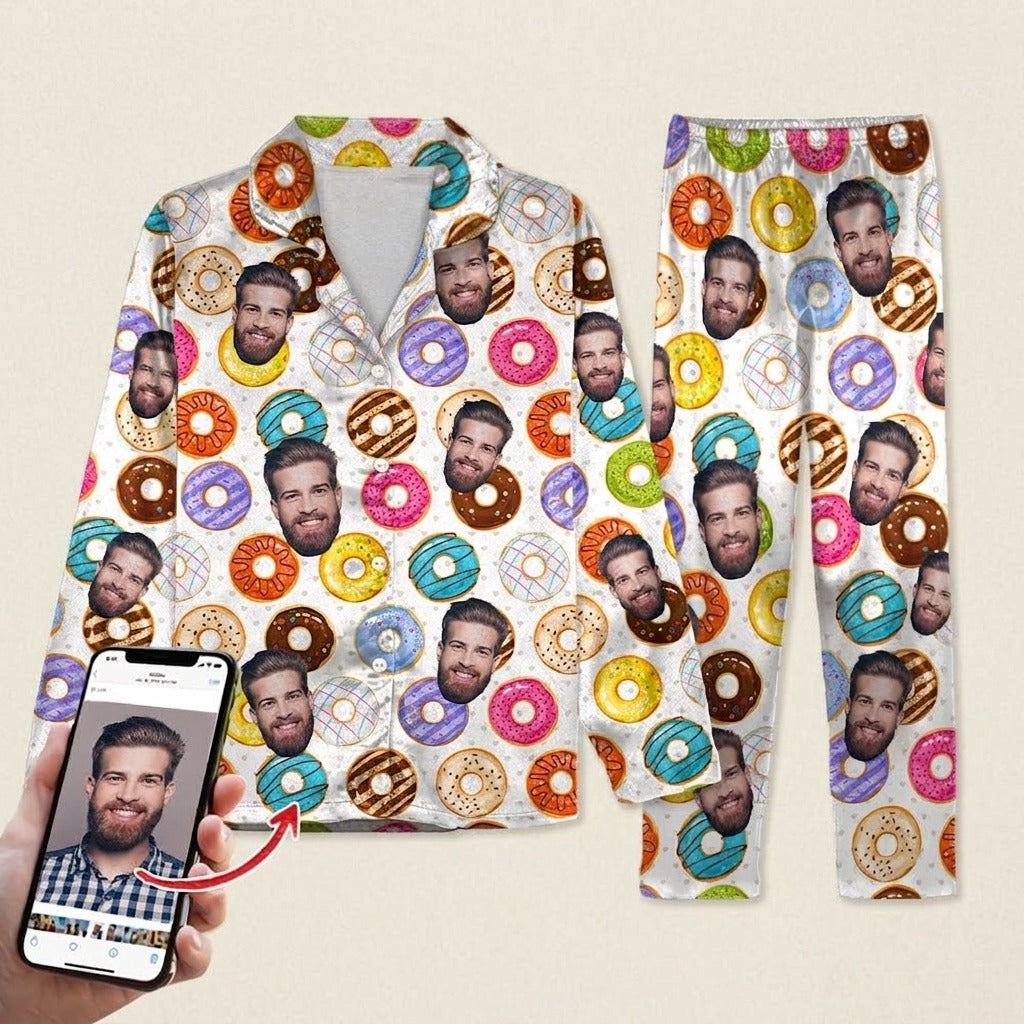 Custom Photo Tie Dye Background For Christmas Pajamas