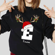 Custom Name Monogrammed Christmas Sweatshirt - design close up view