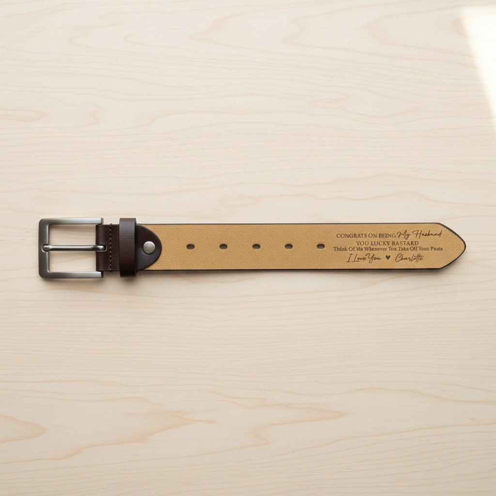 Congrats On Being My Husband Couple Belt Personalized Gift