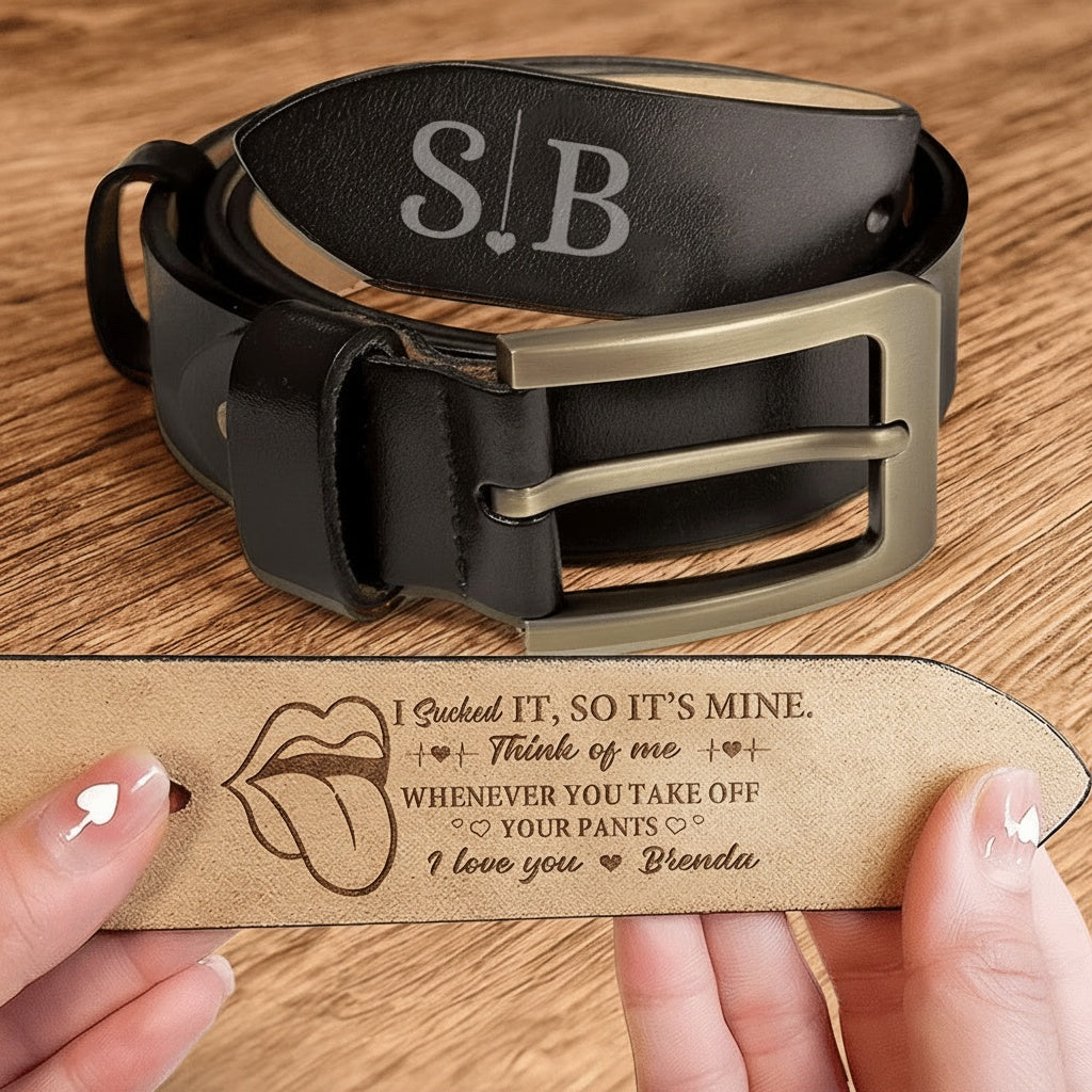 I Licked It So It's Mine Personalized Belt Valentines Gift For Husband Boyfriend