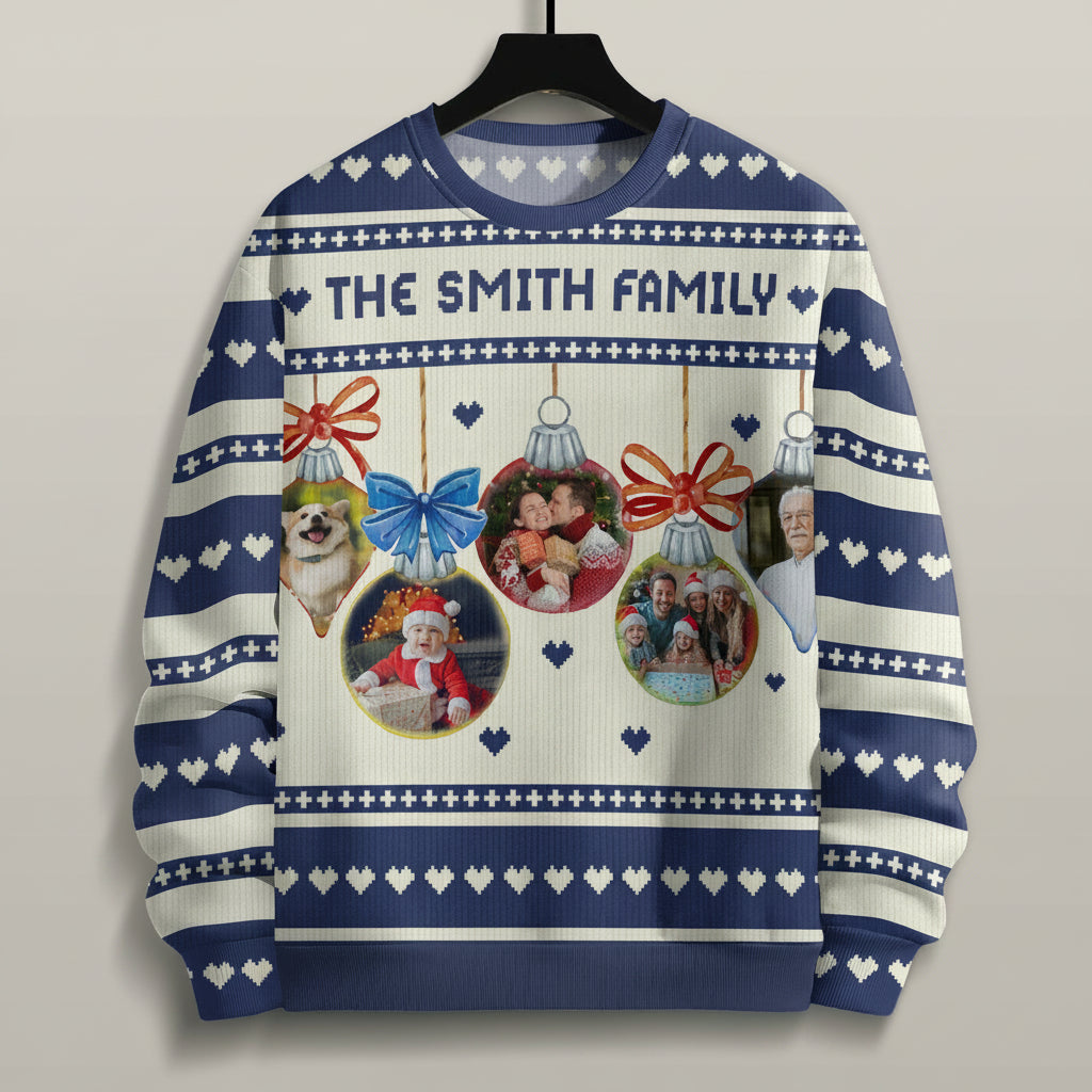 Custom Photo Family Ugly Sweater Gift For Family N304 HA75 8