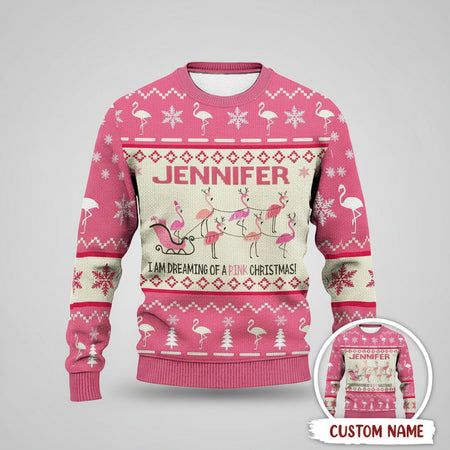 Custom Am Dreaming Pink Christmas Sweatshirt — Christmas Gift R6YXE