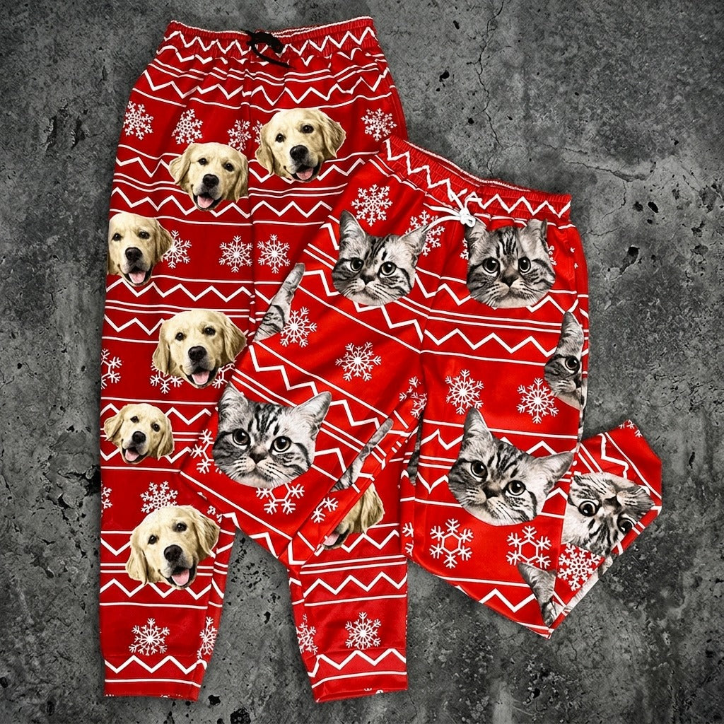 Custom Cat Photo With Colorful Background Sweatpants