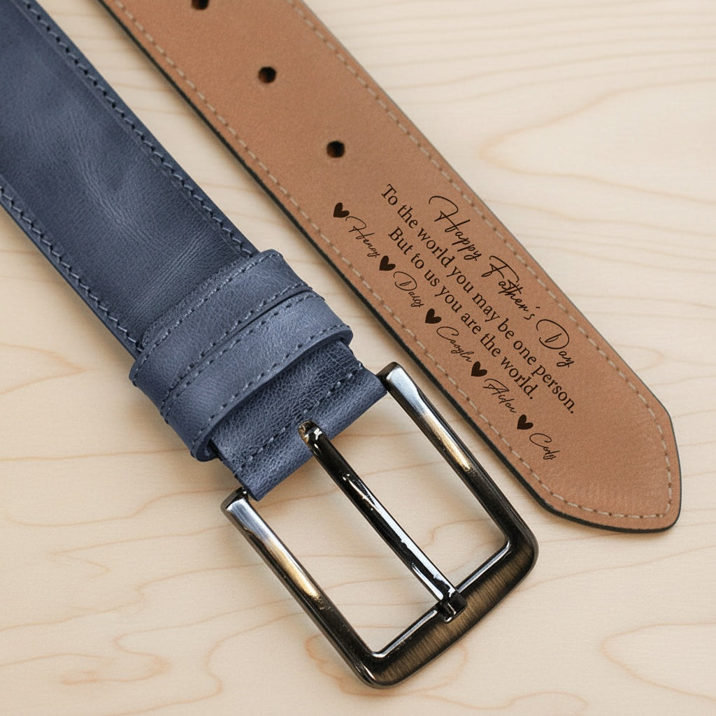 Happy Father's Day Dad To Us You Are The World Belt Personalized Gift
