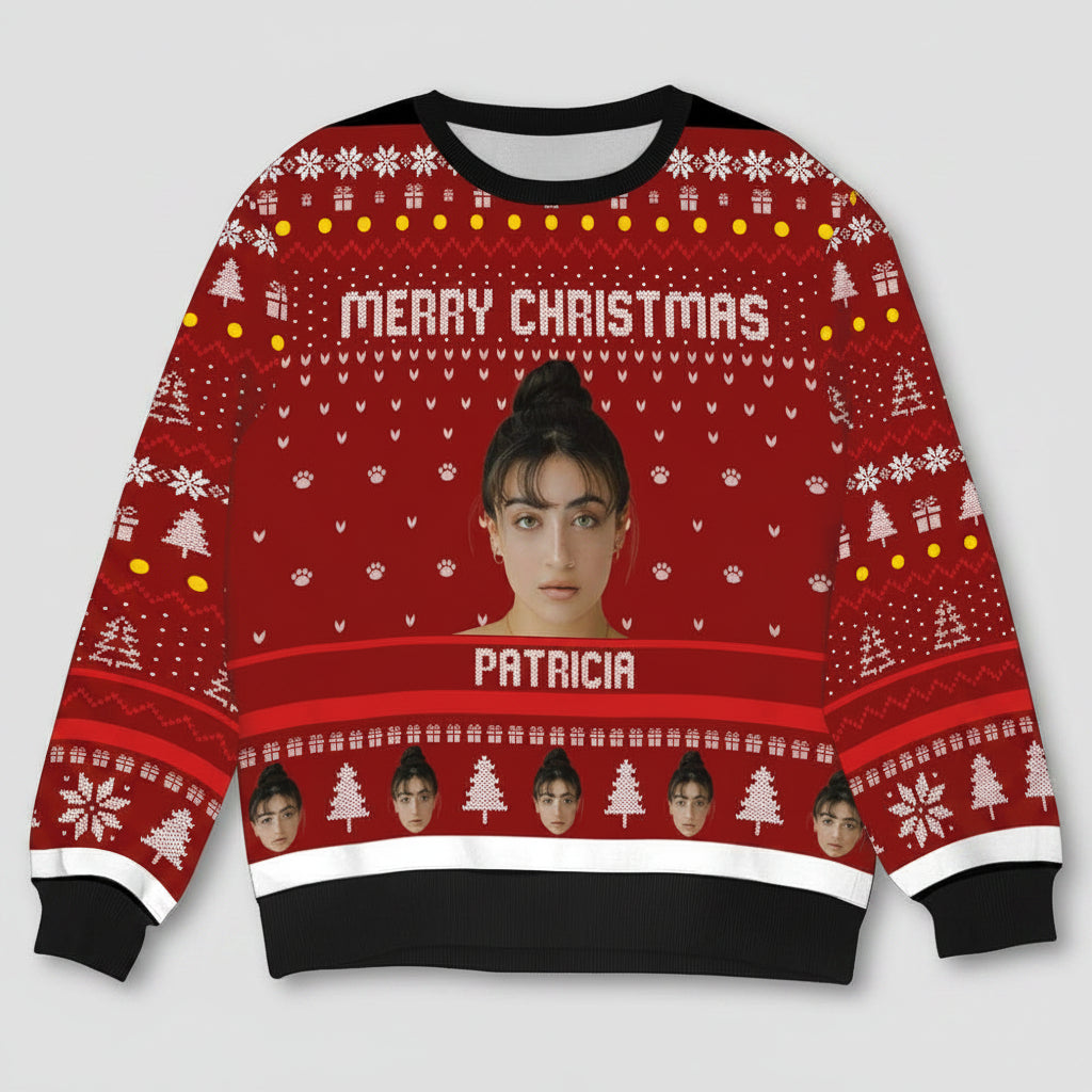 Custom Portrait Photo Merry Christmas AOP Ugly Sweater
