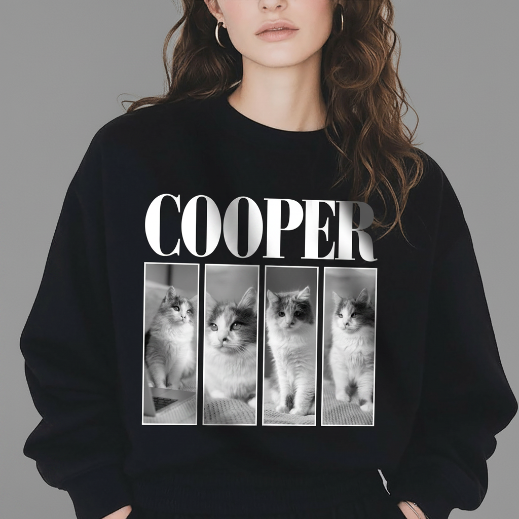 Custom Photo And Name Dog Cat Pets Family Dark Shirt HA75 89