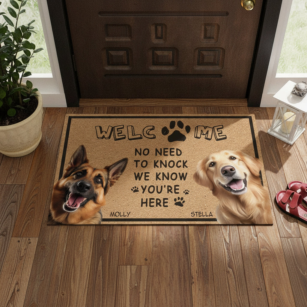 Personalized No Need To Knock For Dog Lovers Doormat N304 88
