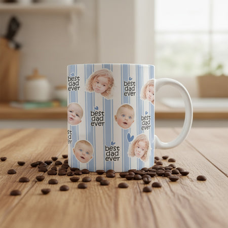 Custom Baby Face Best Dad Mom Ever Mug — Gift for Dad A6DSM