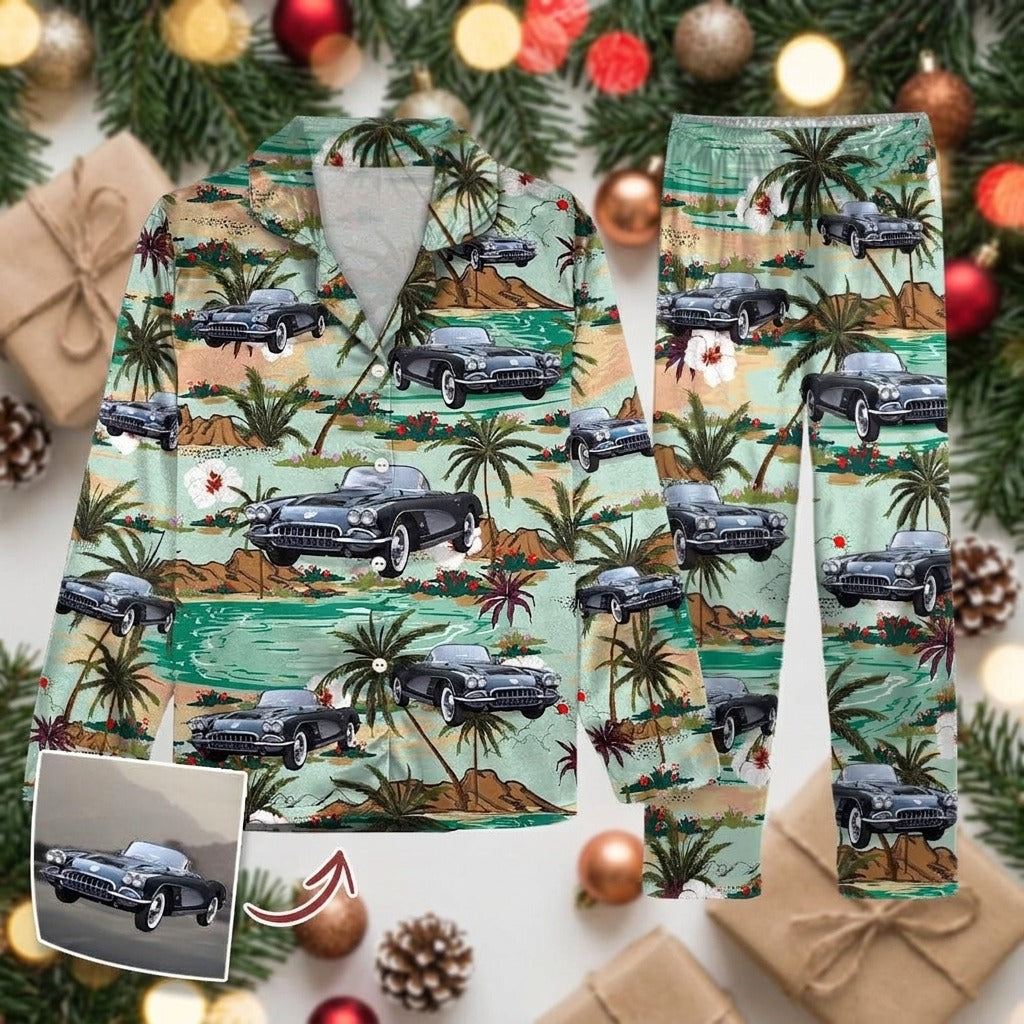 Custom Photo With Accessories Pattern Car Pajamas