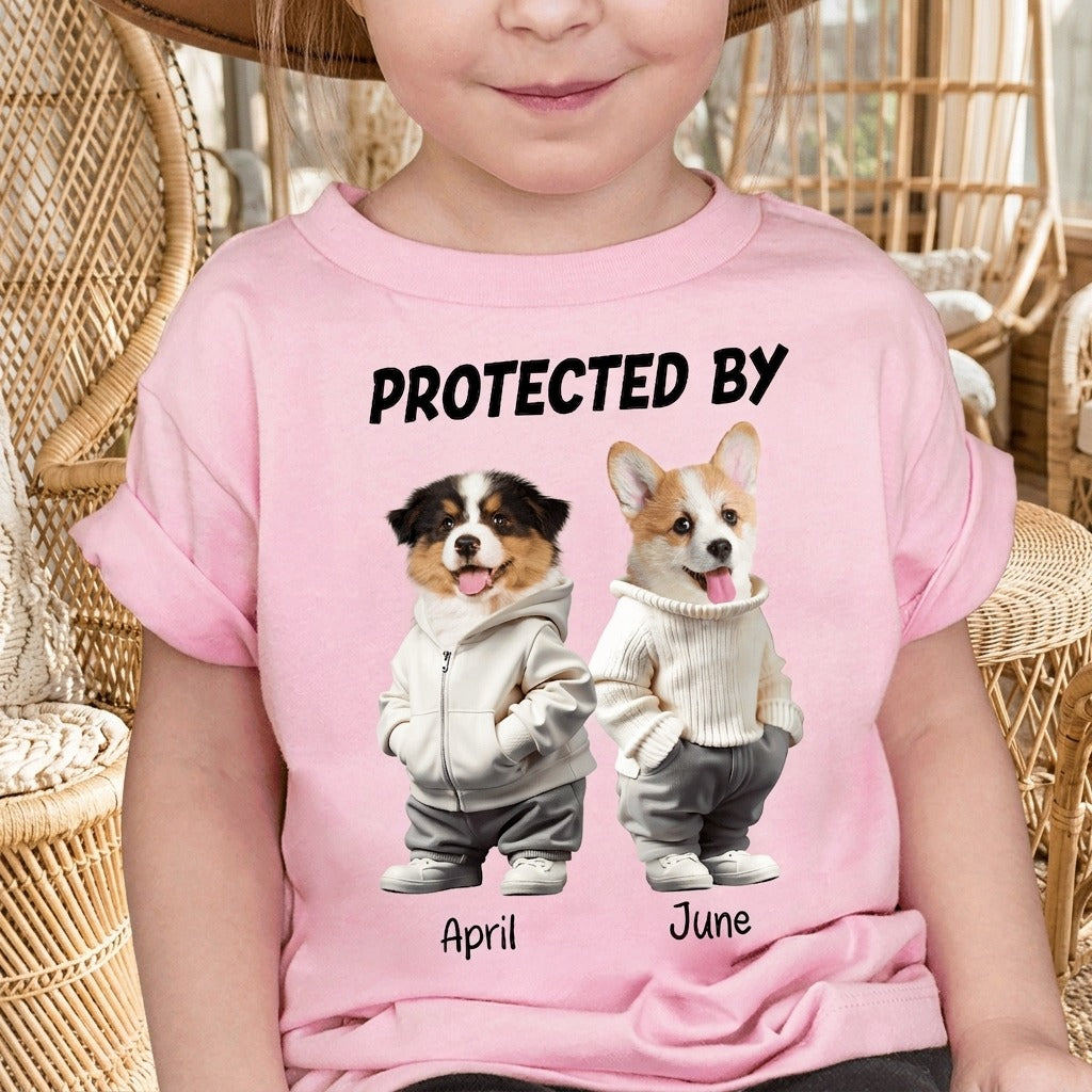 Custom Face Cute Dog Unconditional Love In A Furry Baby Onesie Baby Shirt