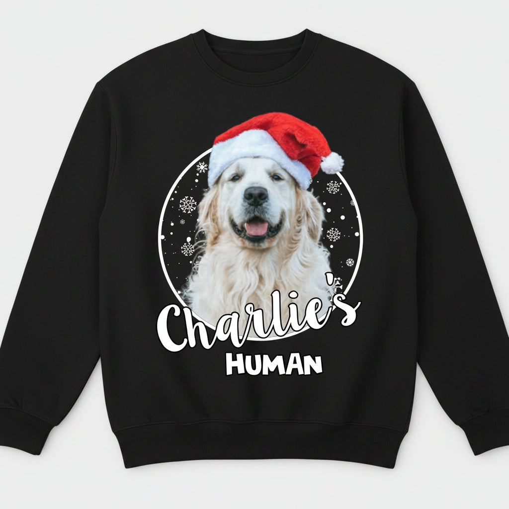 Human Dog Christmas Personalized Custom Photo Dog Sweatshirt