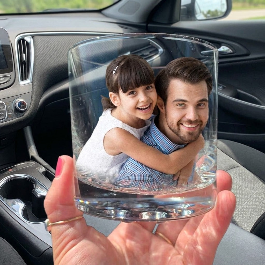 Custom Human Photo For Family Print Rock Glass