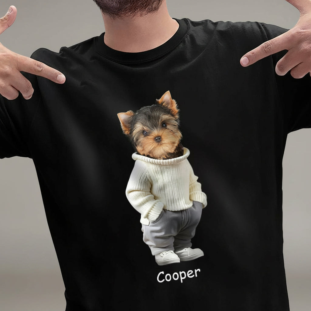 Custom Face Cute Dog Dark Shirt Gift For Dog Lovers HA75 891