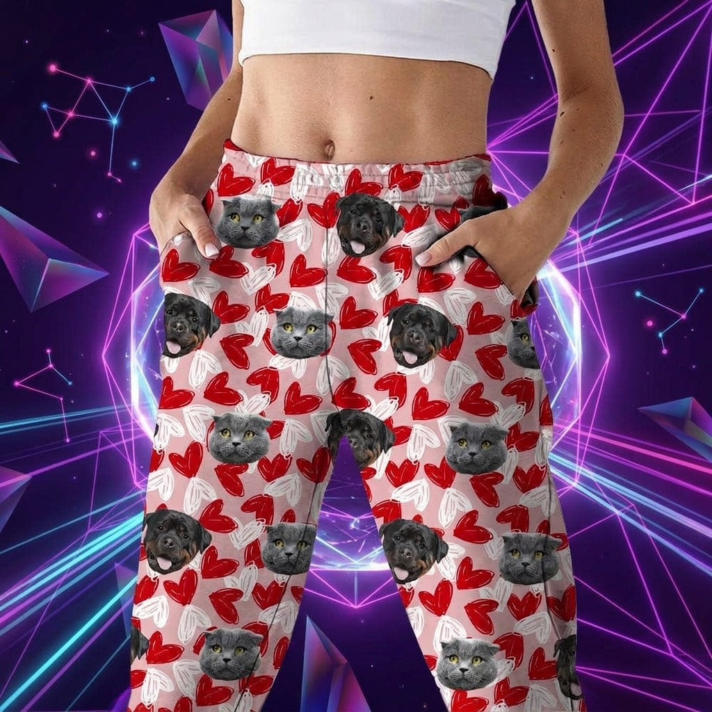 Custom Photo Dog Cat And Face Pajamas