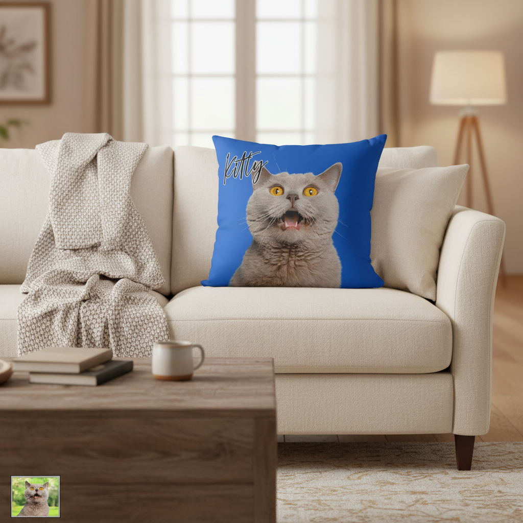 Pet Photo Custom Dog Throw Pillow