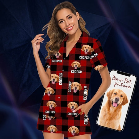 Custom Name Dog Cat Short Pajamas — Gift for Pet Lovers YU8UH