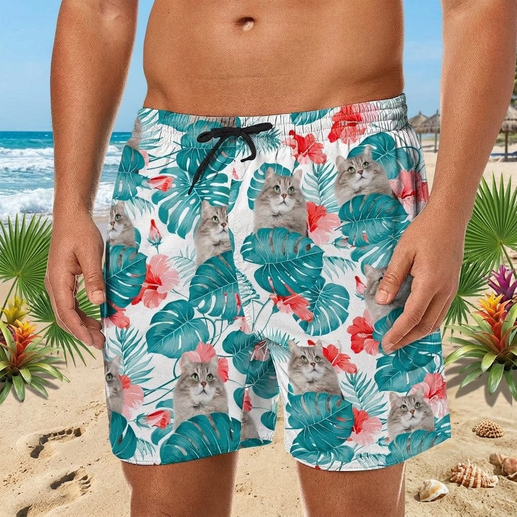 Personalized Beach Short Upload Photo Dog Cat For Men 888378