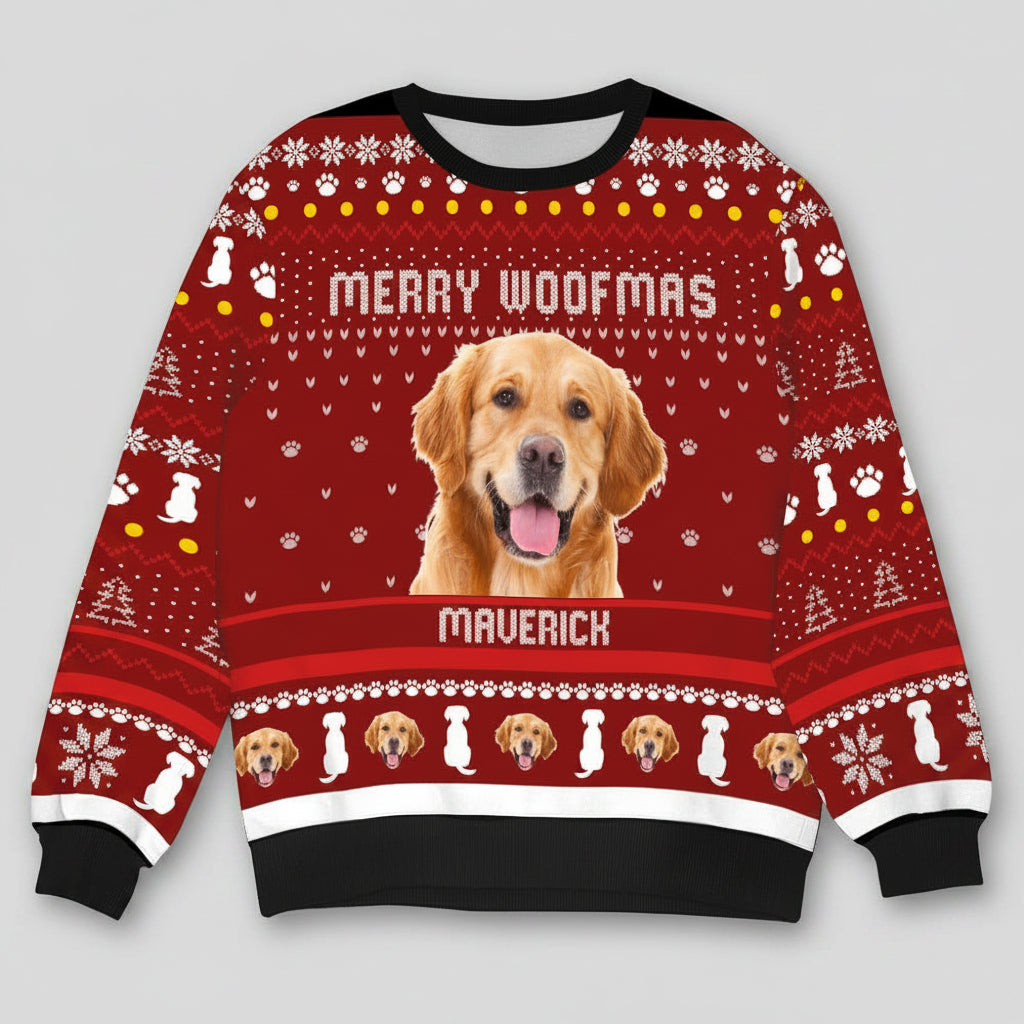 Custom Photo Merry Woofmas Dog AOP Ugly Sweater TA29