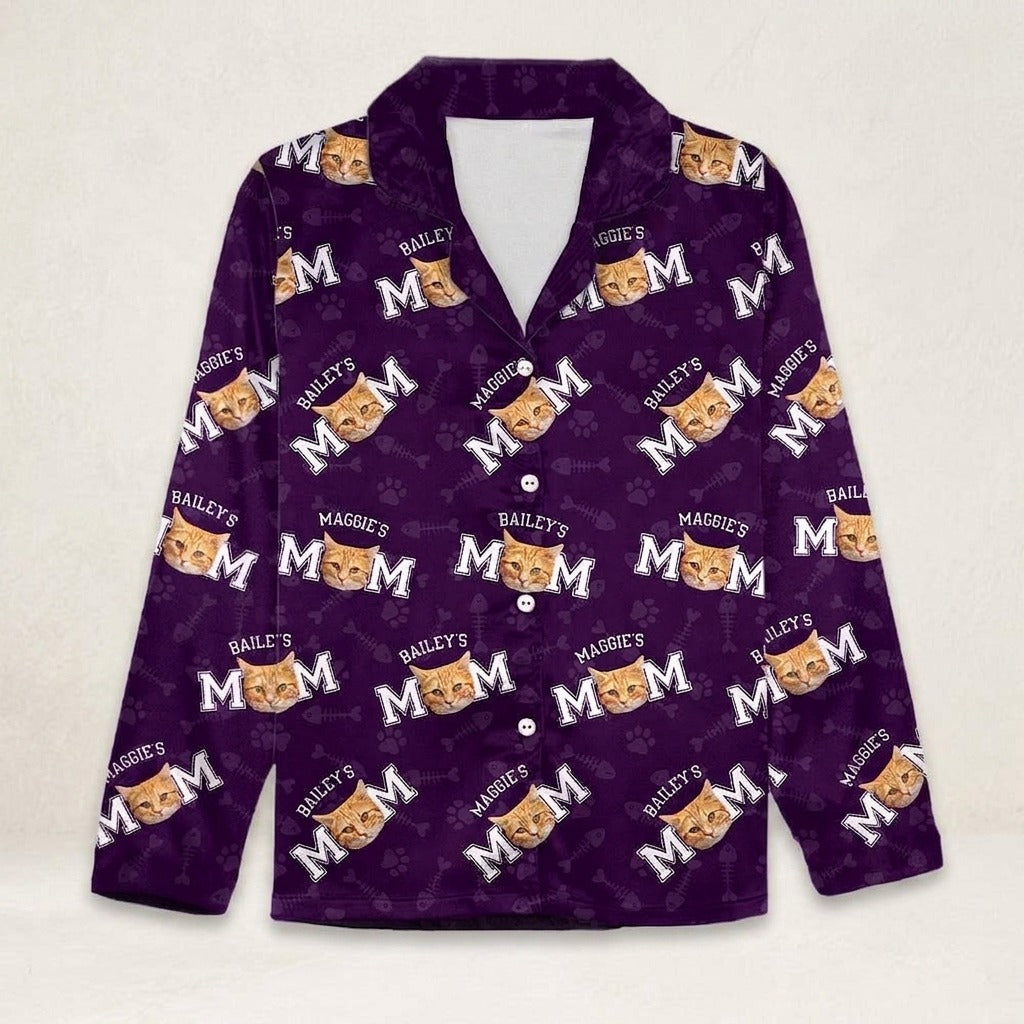 Custom Photo Cat Dad Cat Mom Pajamas