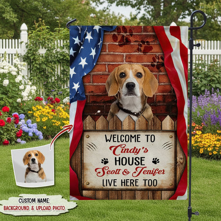 Custom Welcome Dog House Cat Garden Flag — Gift for Pet Lovers FKNTA