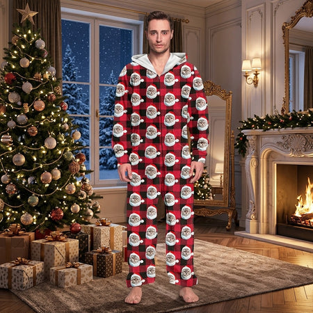 Custom Cat Christmas Pattern Onesie Pajamas — Christmas Gift REPHN