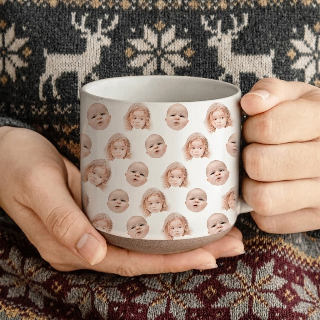 Custom Human Portrait Family Pottery Mug