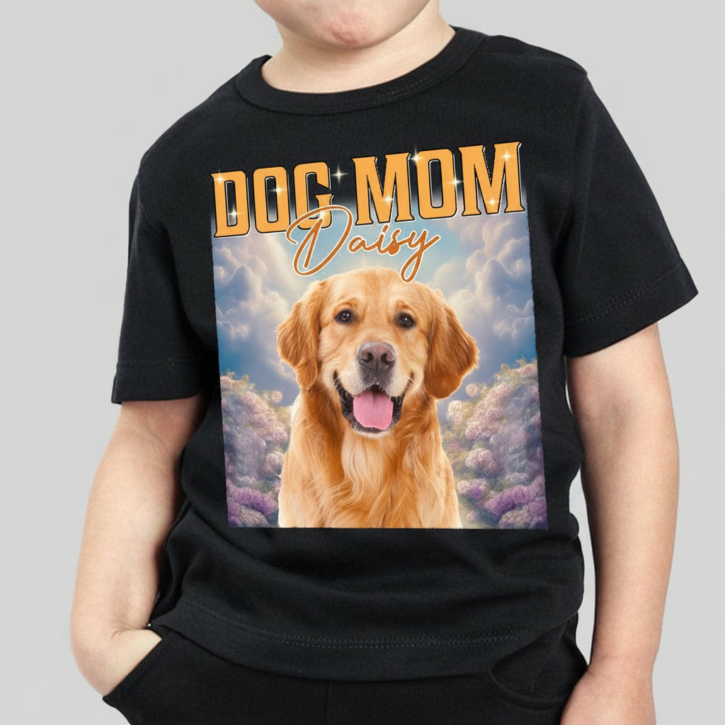 Custom Your Pets Tee, Retro Vintage Portrait Kid Size Shirt,