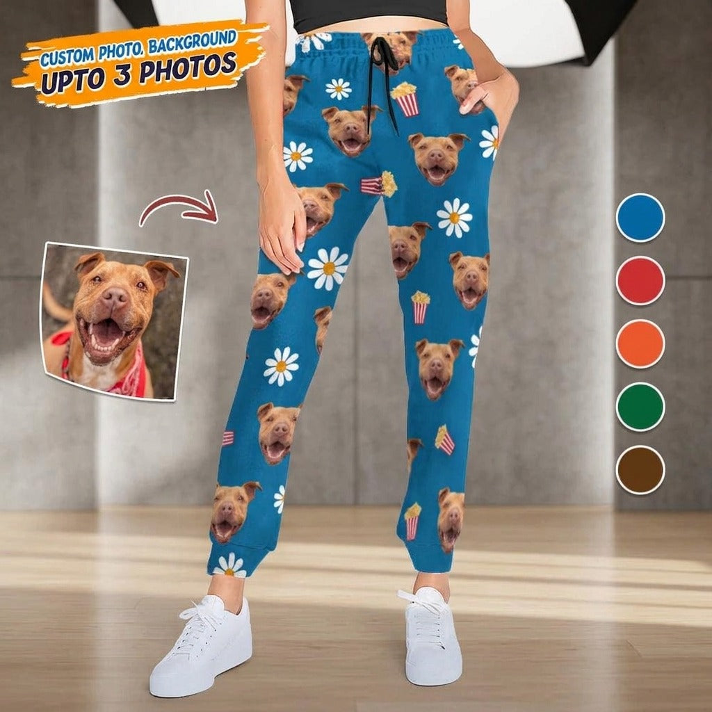 Custom Photo With Accessories Pattern Dog Cat Sweatpants T368