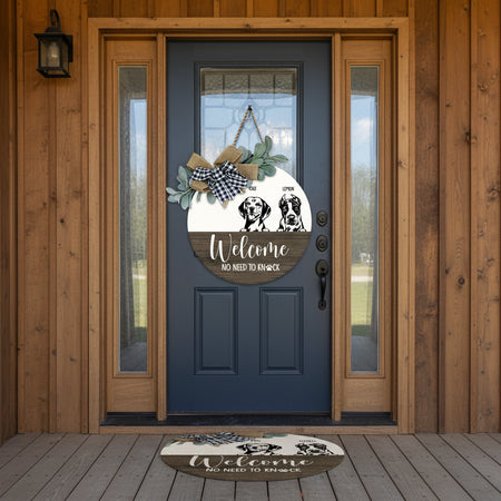 Custom No Need Knock Dog Wooden Door — Gift for Dog Lovers XCGPV