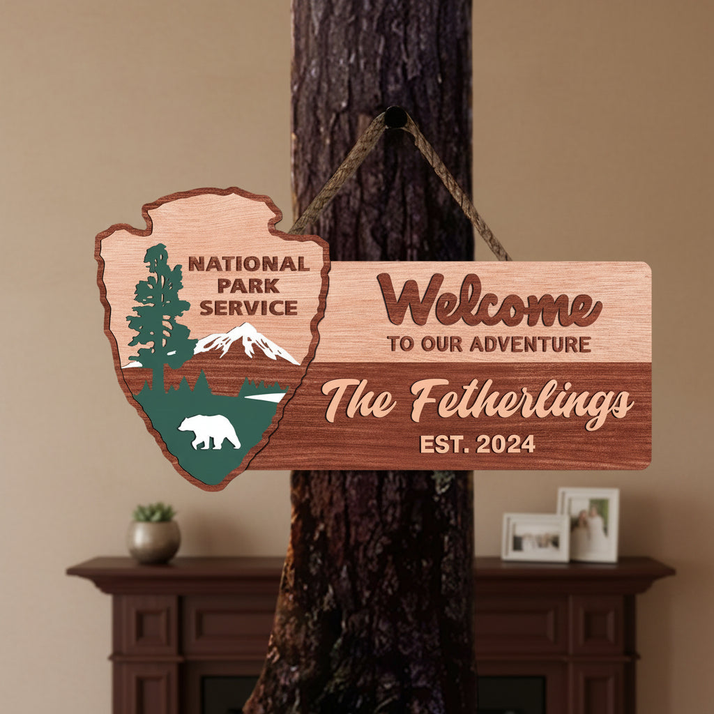 National Park Welcome To Our Adventure Sign Personalized Gif