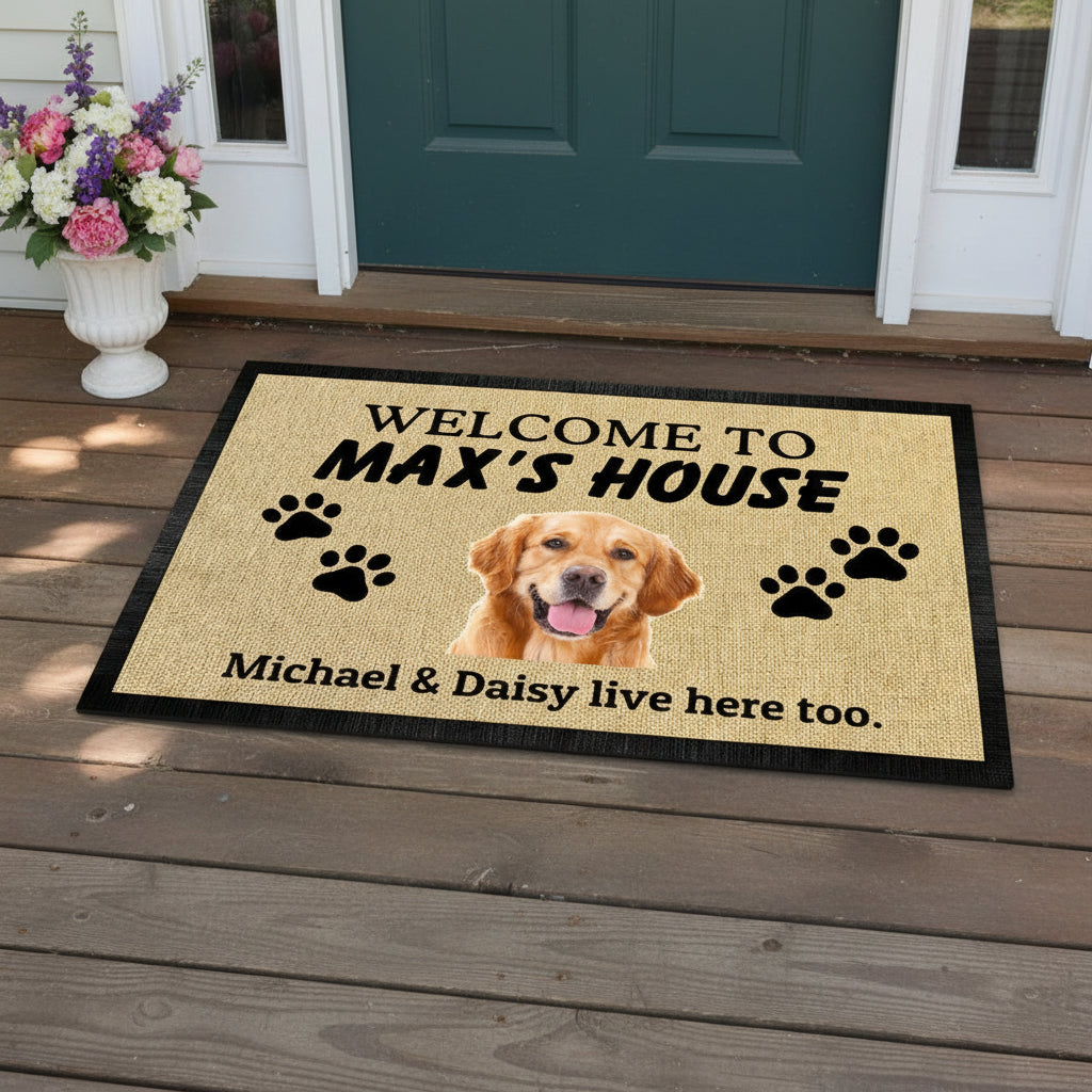 Customize Photo Welcome To House Dog Doormat DA199