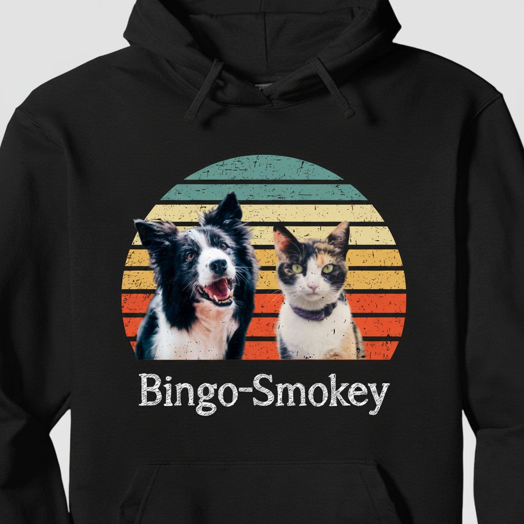 Dog Cat Vintage Retro Photo Sweatshirt Personalized Custom P
