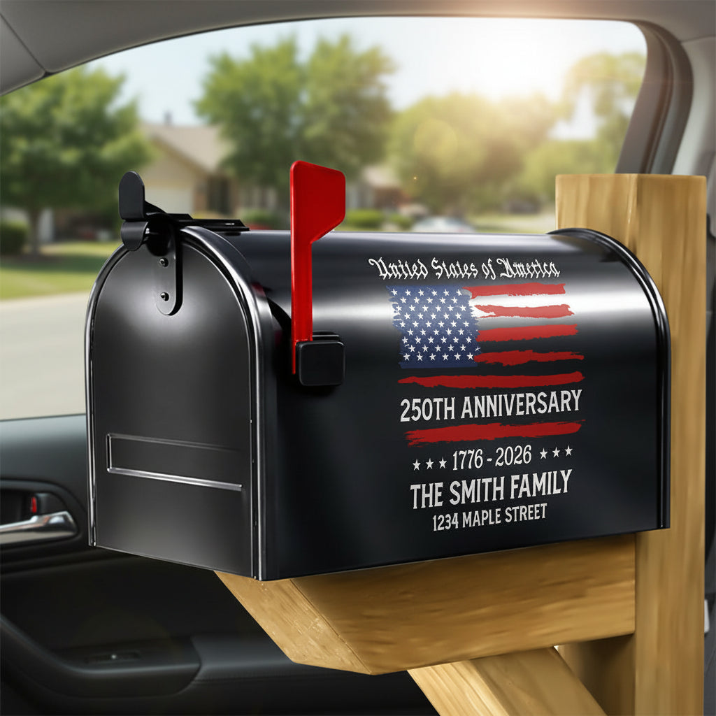 Personalized USA 250th Anniversary Mailbox Decal HO82