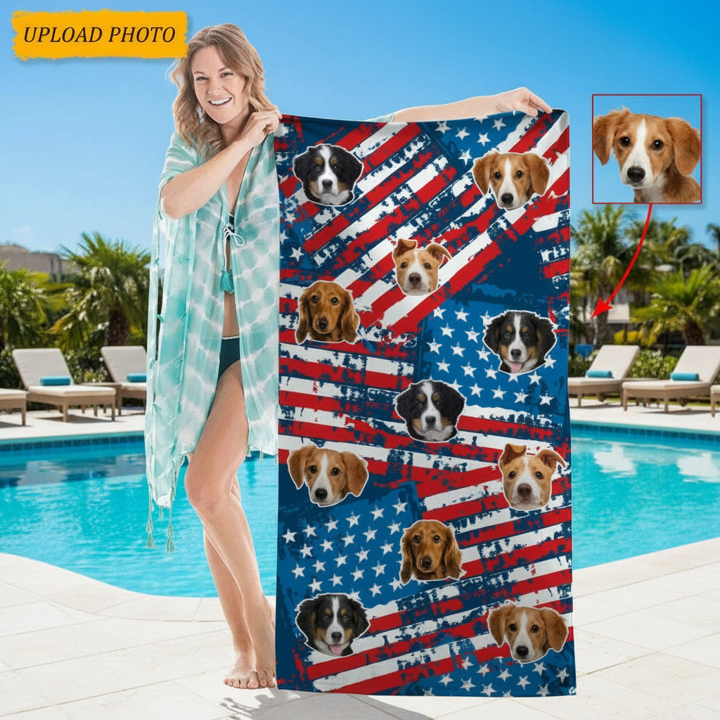 Custom Photo Dog Beach Towel K228