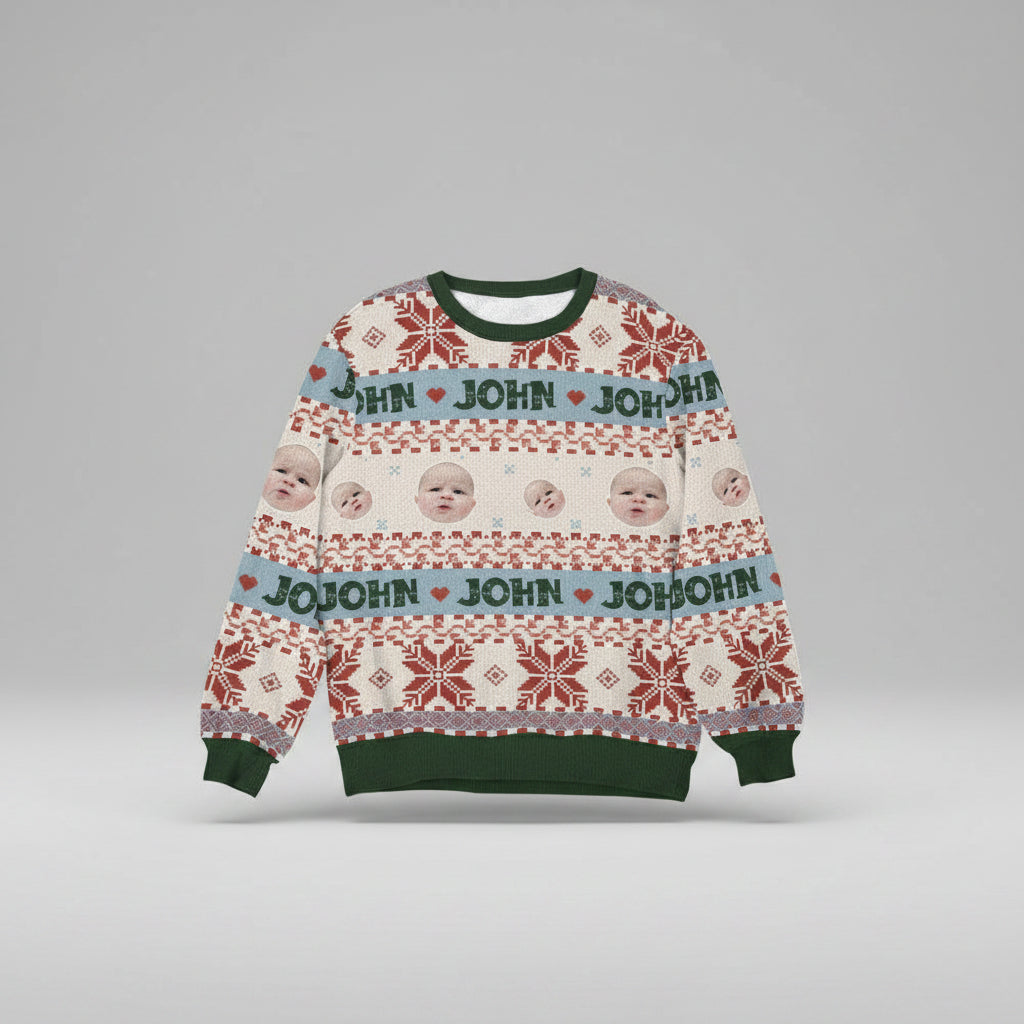 Custom Photo Colorful Ugly Christmas Sweater TA29