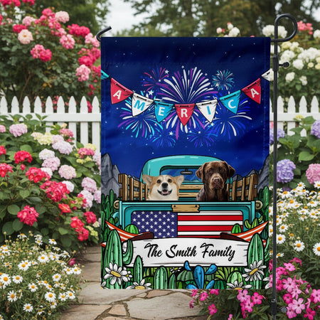Custom Happy Fourth July Dog Garden Flag — Gift for Dog Lovers 7DPN6