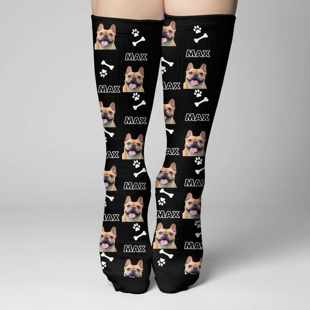 Custom Dog Cat Photo Socks, Personalized Gift For Dog Cat Lo