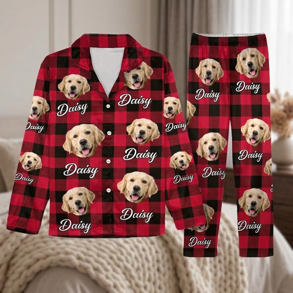 Custom Photo With Colorful Background For Dog Lovers Pajamas