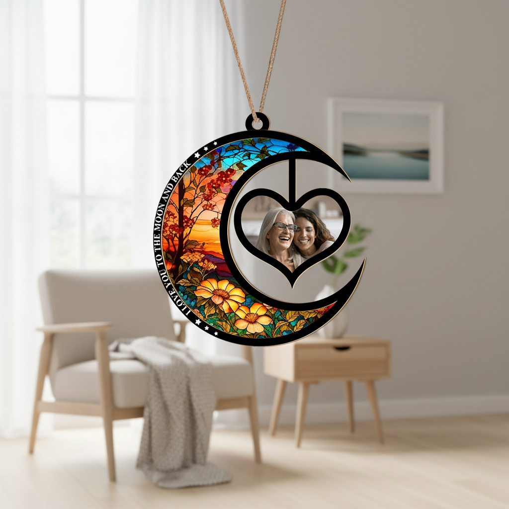 Custom Photo We Love You To The Moon And Back Christmas Sunc