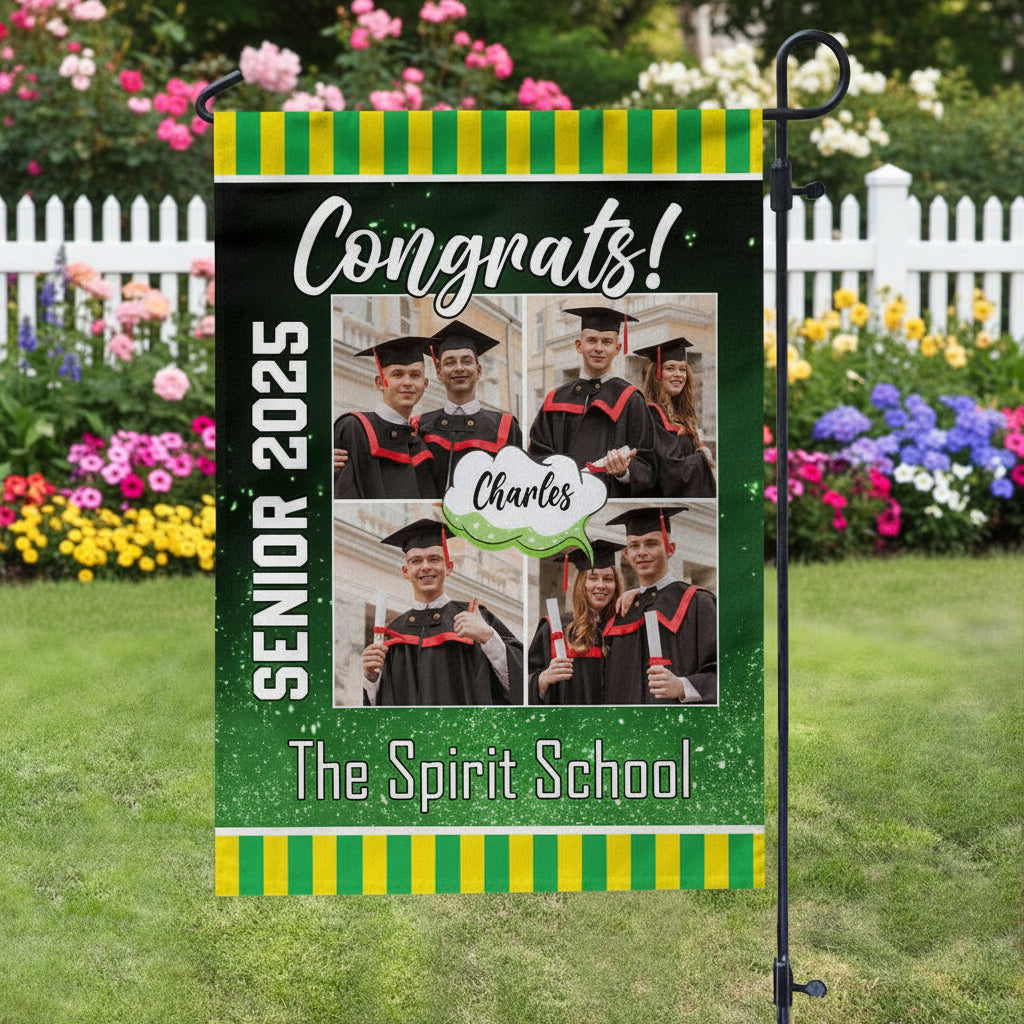 Custom Photo Congrats Graduation Garden Flag TA29